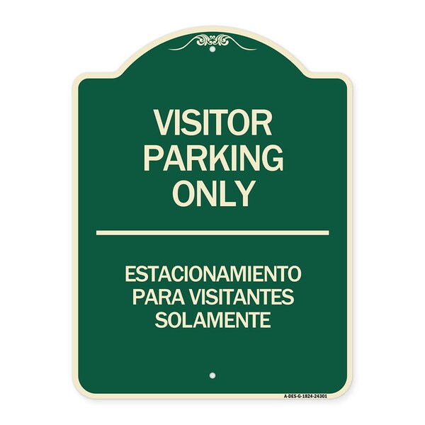Signmission Bilingual Reserved Parking Visitor Parking Only Estacionamiento Para Visitantes, A-DES-G-1824-24301 A-DES-G-1824-24301 - main
